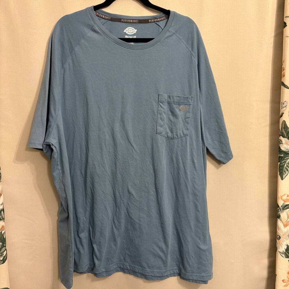 Dickies Temp-iQ Performance T Shirt Mens 4XLT Blue Short Sleeve Workwear Tee